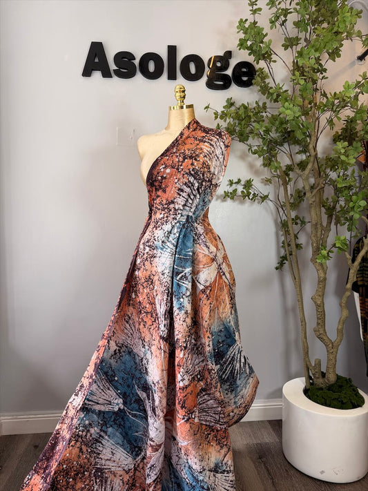 Beige Adire Brocade