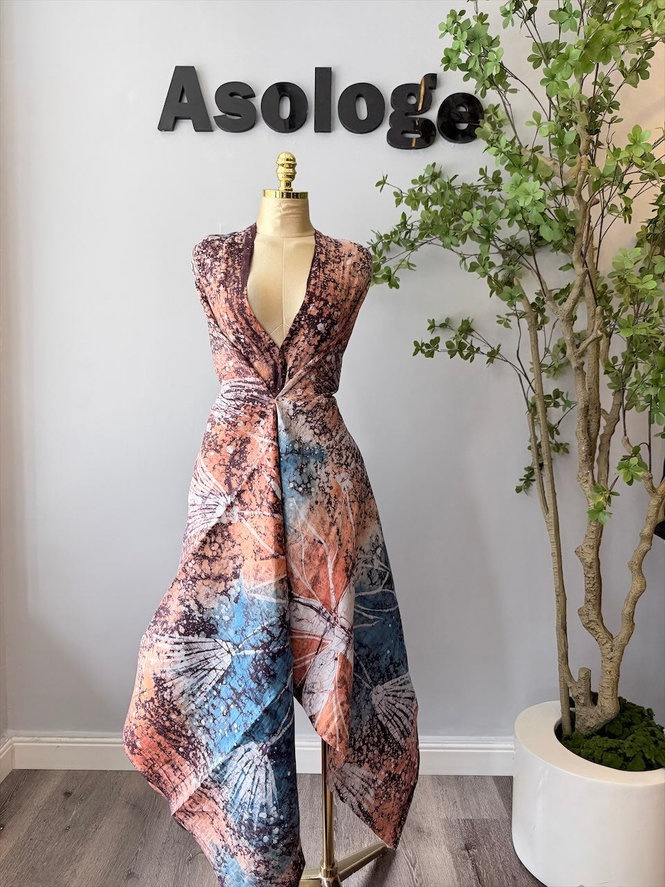 Beige Adire Brocade