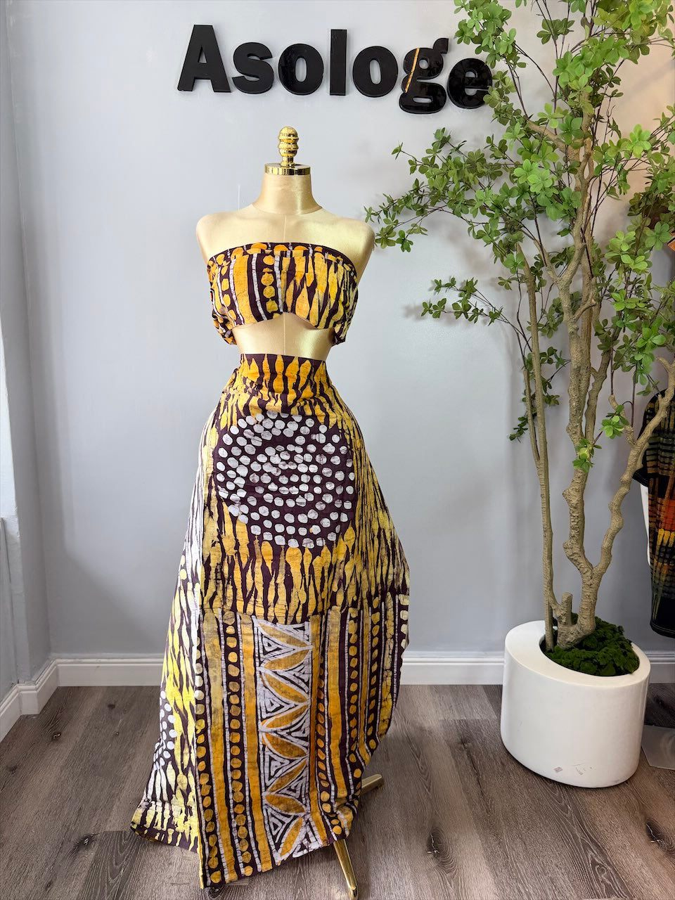 Handmade Buttery Yellow Adire
