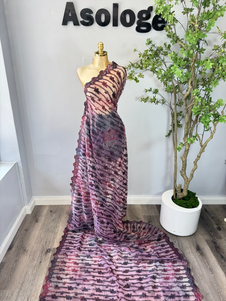 Dark Purple Adire Lace