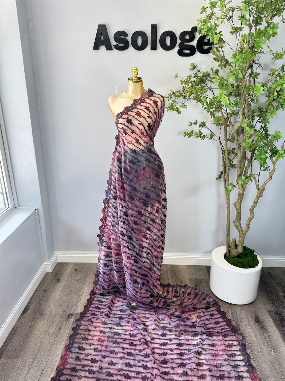 Dark Purple Adire Lace