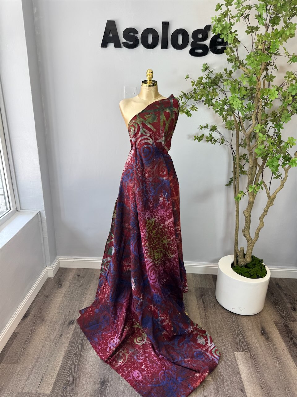 Maroon Cotton Adire Lace