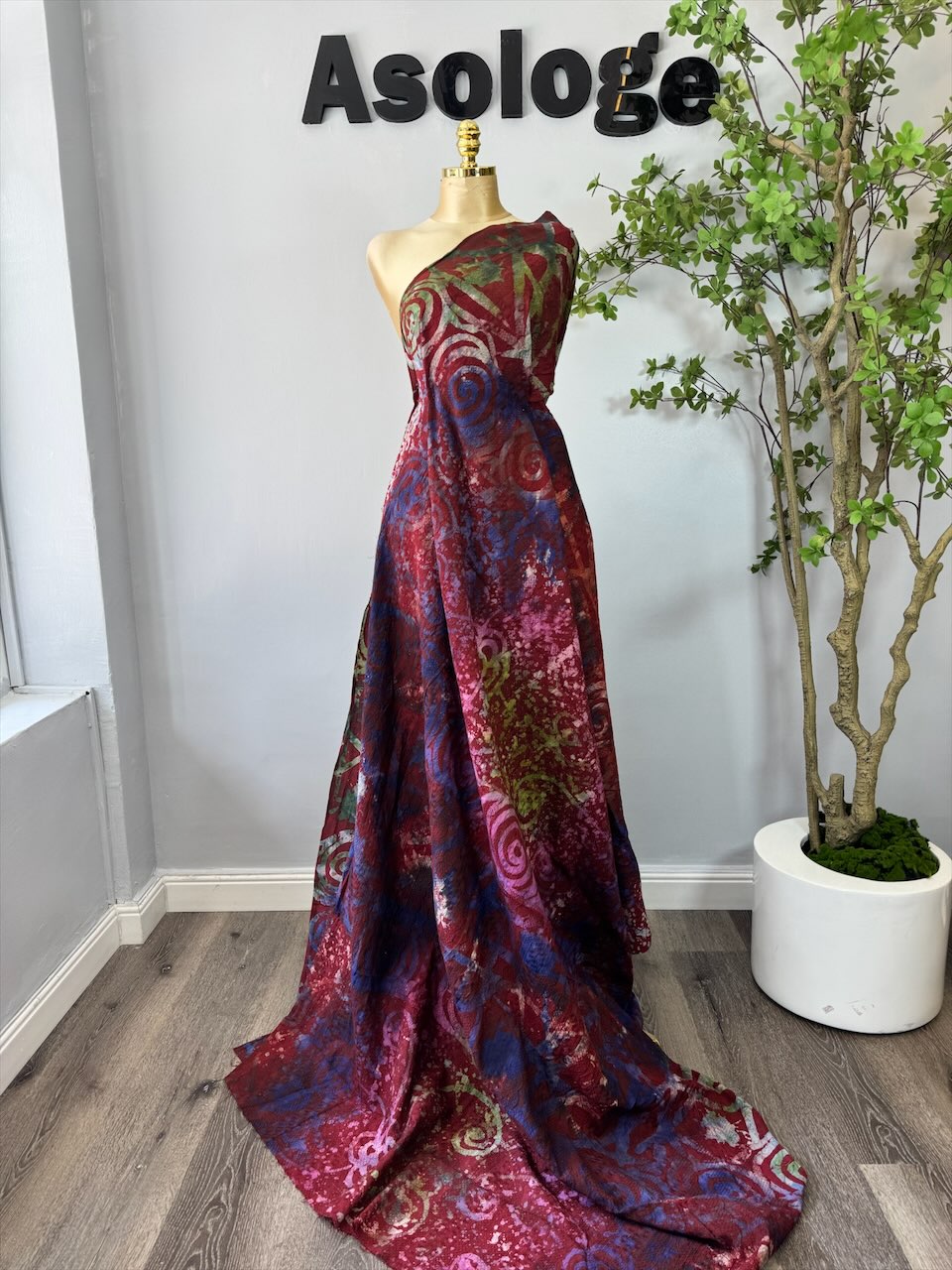 Maroon Cotton Adire Lace