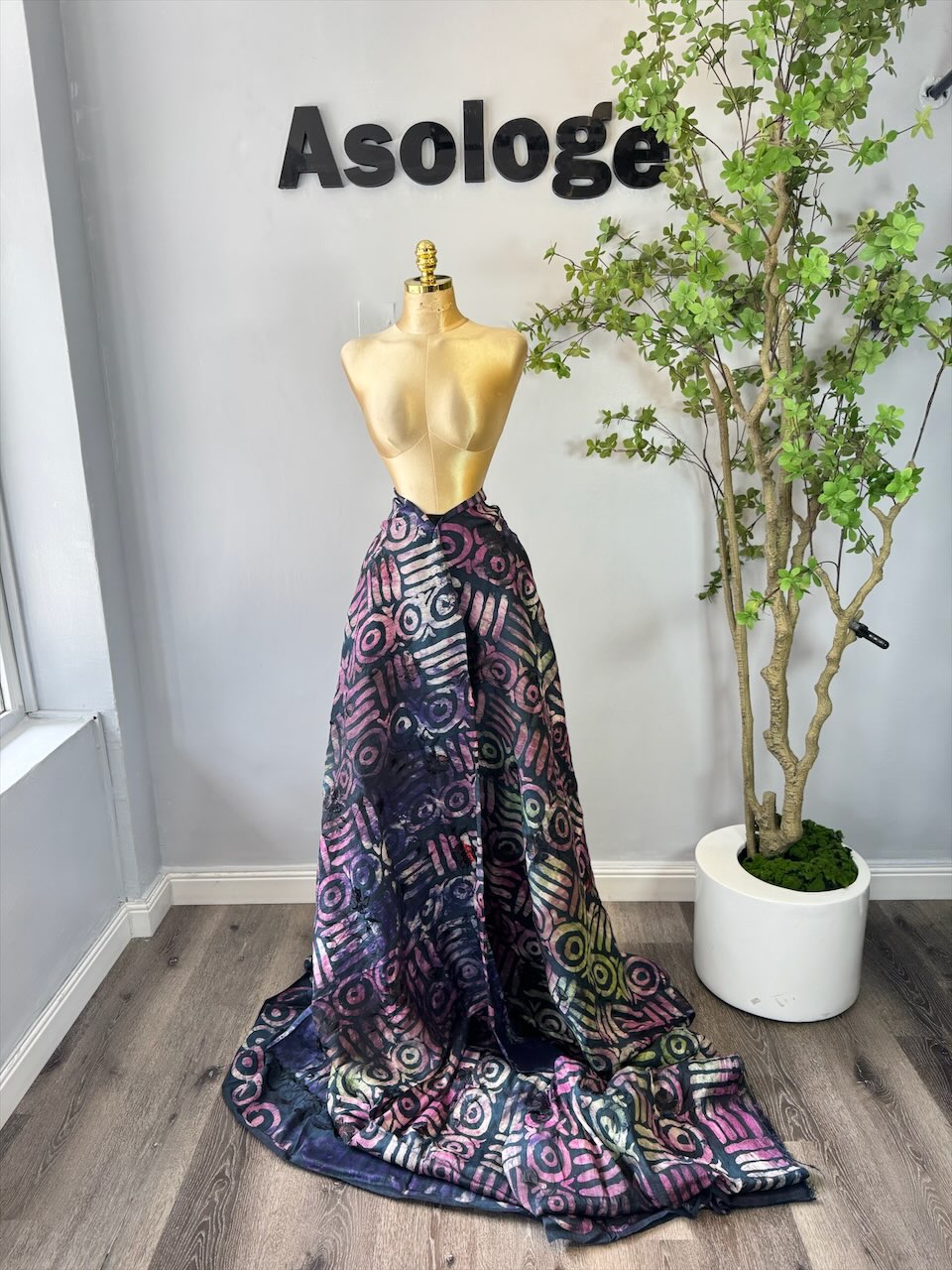 Mix Purple Patterned Silk