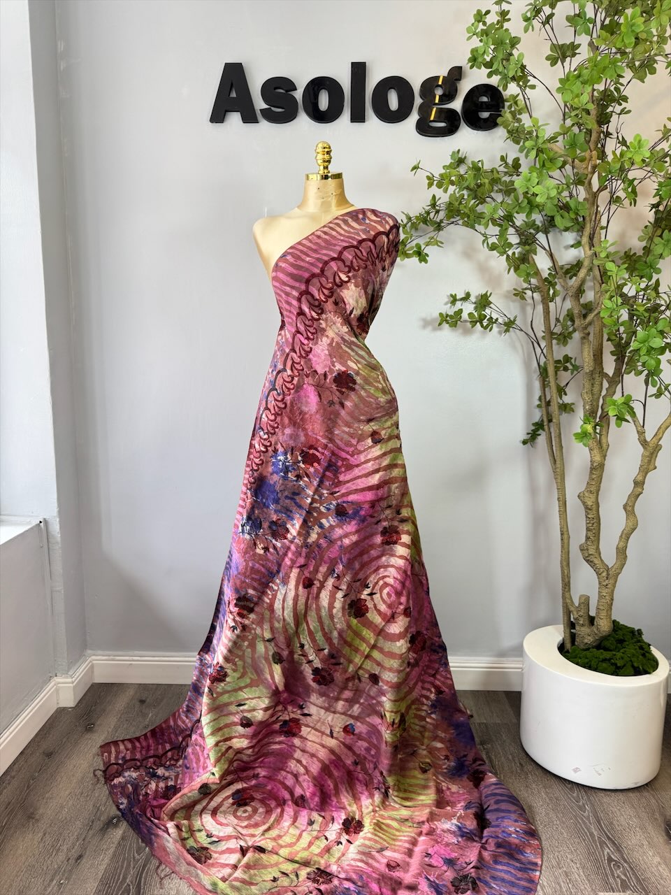 Mix Pink Patterned Adire Silk