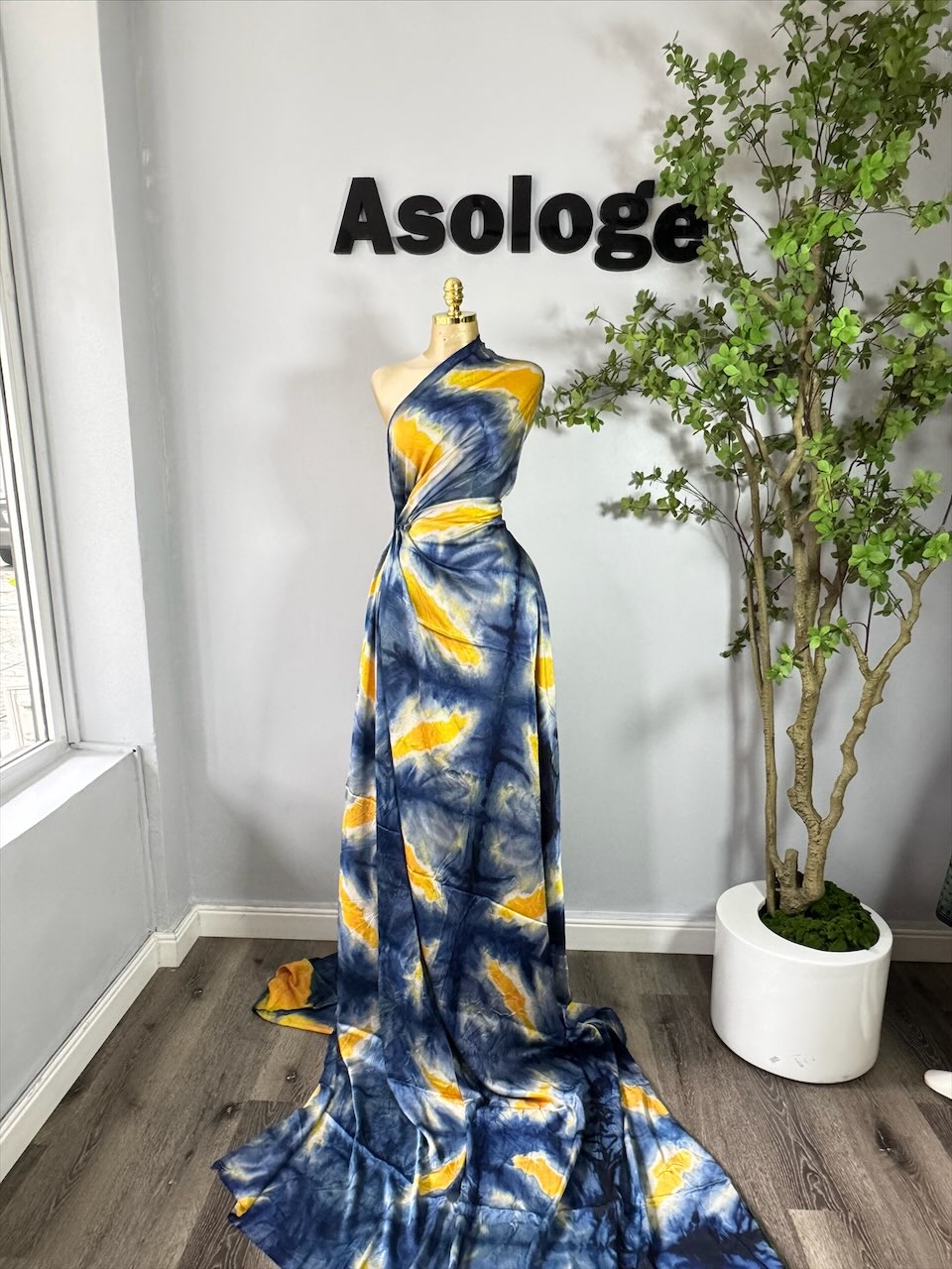 Baby Blue Adire Silk