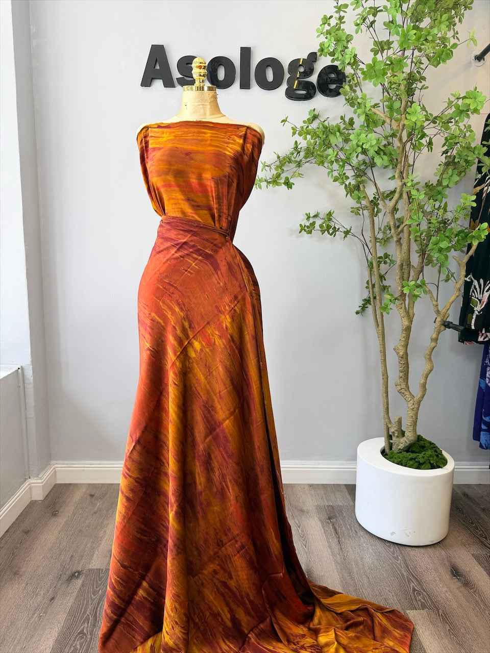 Burnt Orange Adire Silk