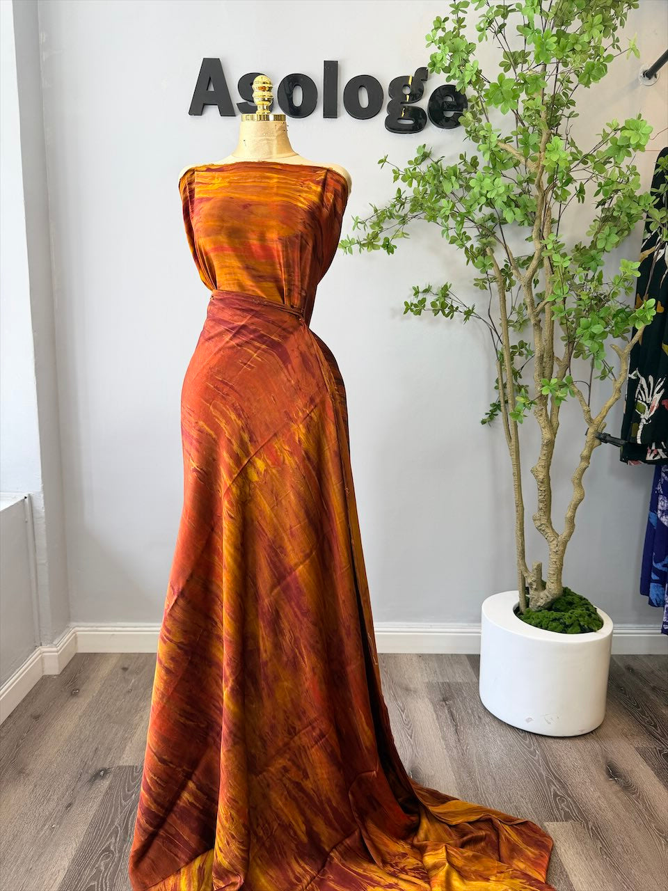 Burnt Orange Adire Silk