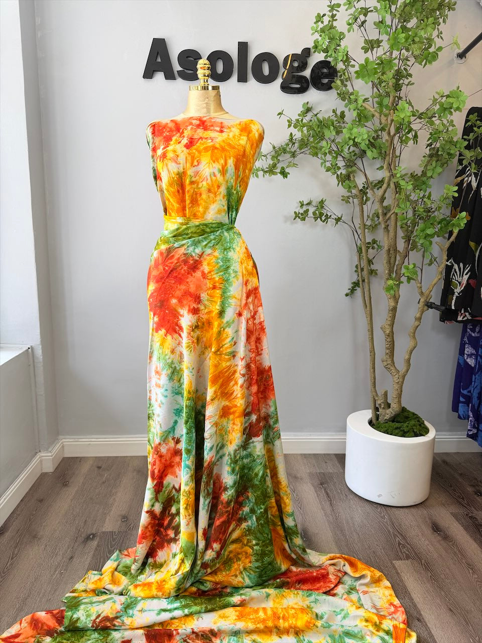 Handmade Bright Yellow Tie-Dye Silk