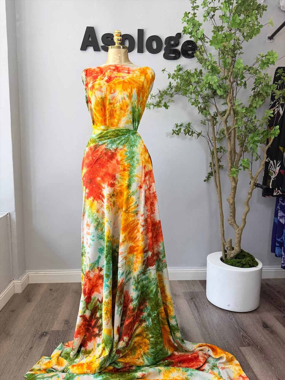 Handmade Bright Yellow Tie-Dye Silk
