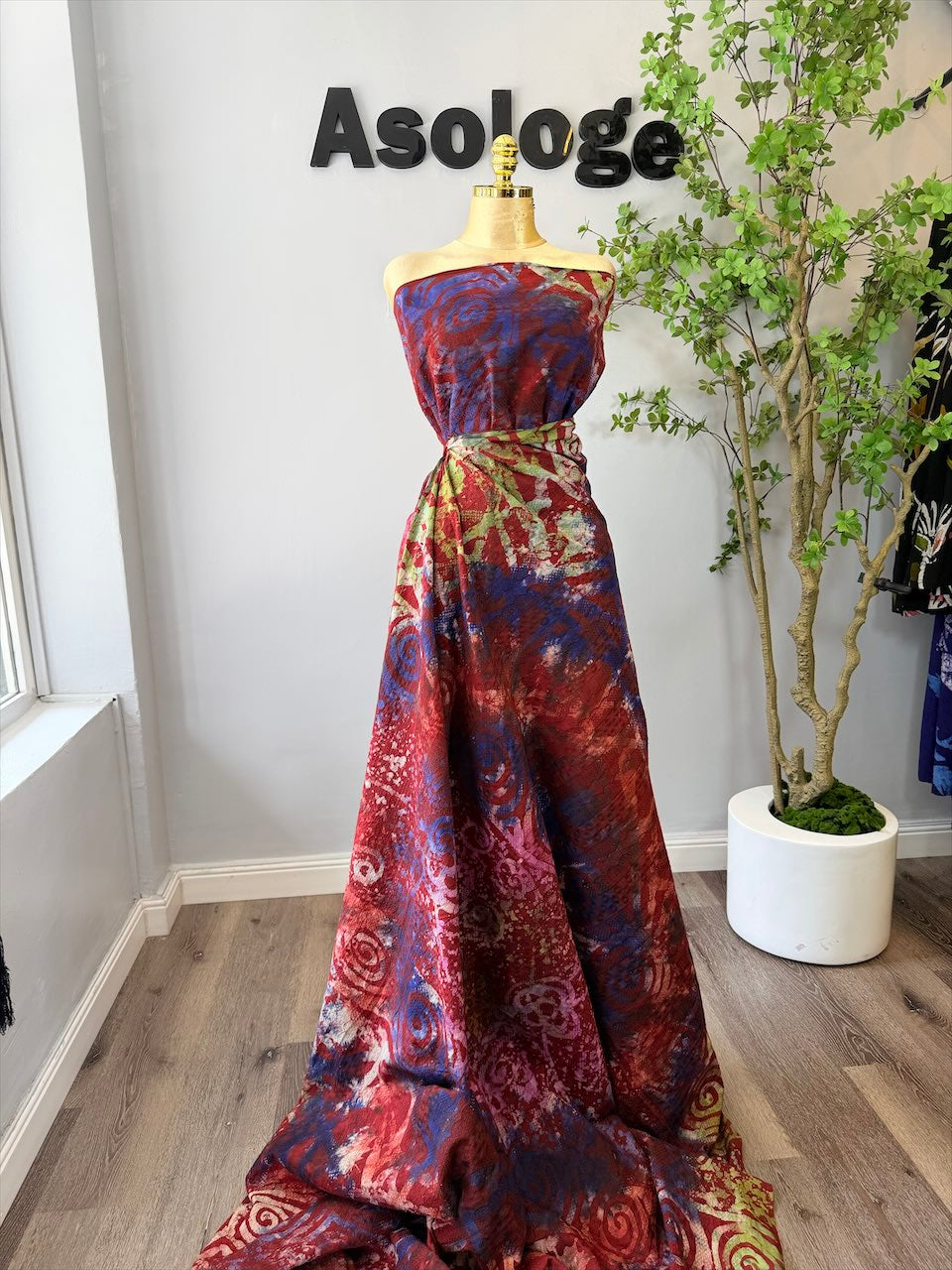 Maroon Cotton Adire Lace