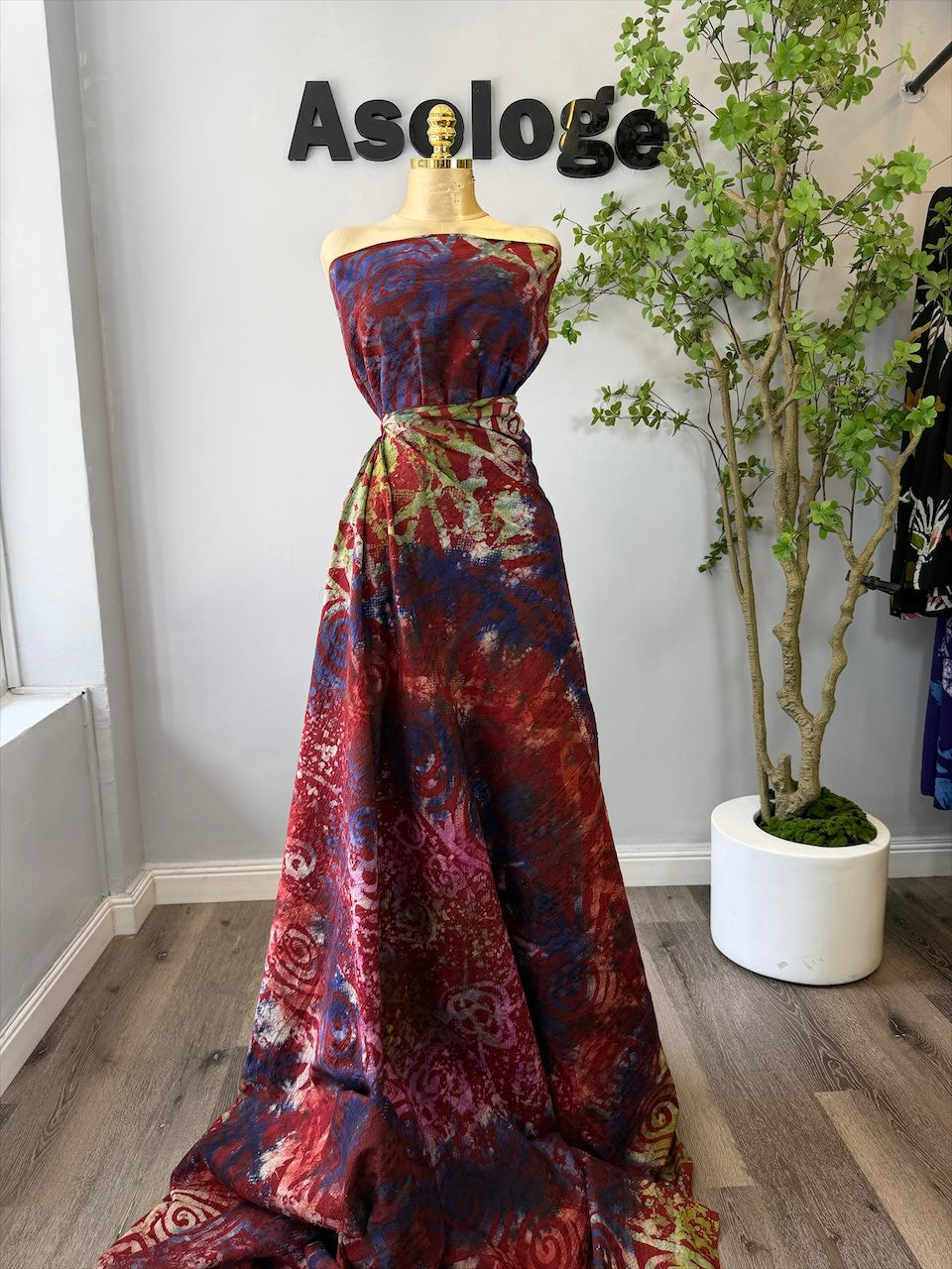 Maroon Cotton Adire Lace