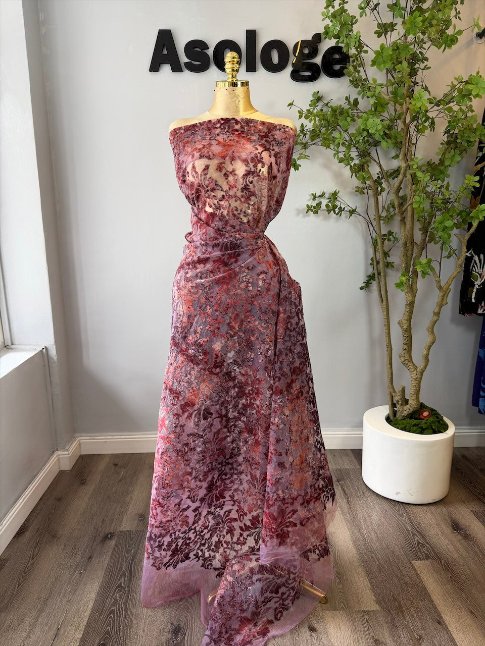 Maroon Mix Adire Lace