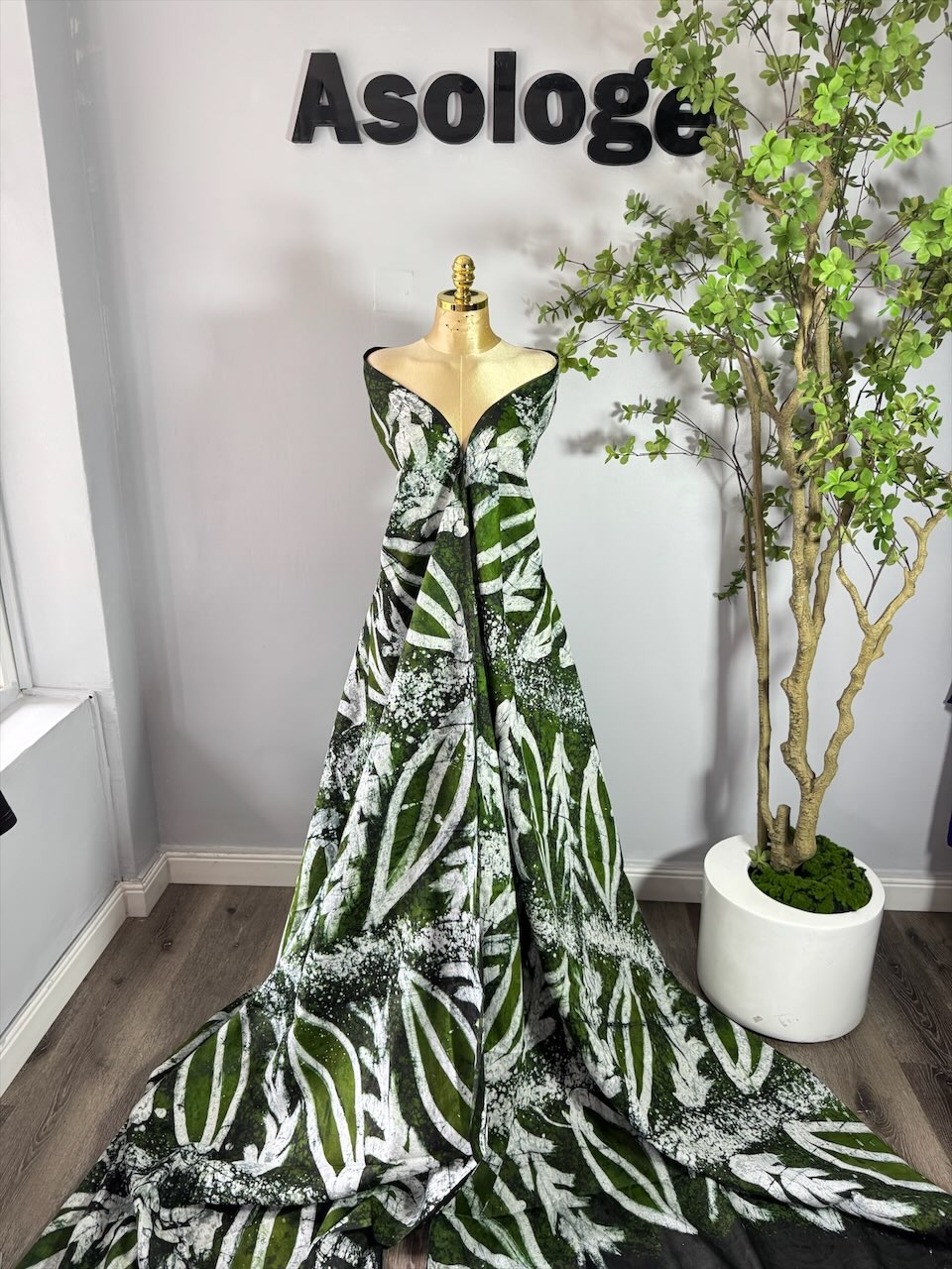 Green Envy Adire Brocade