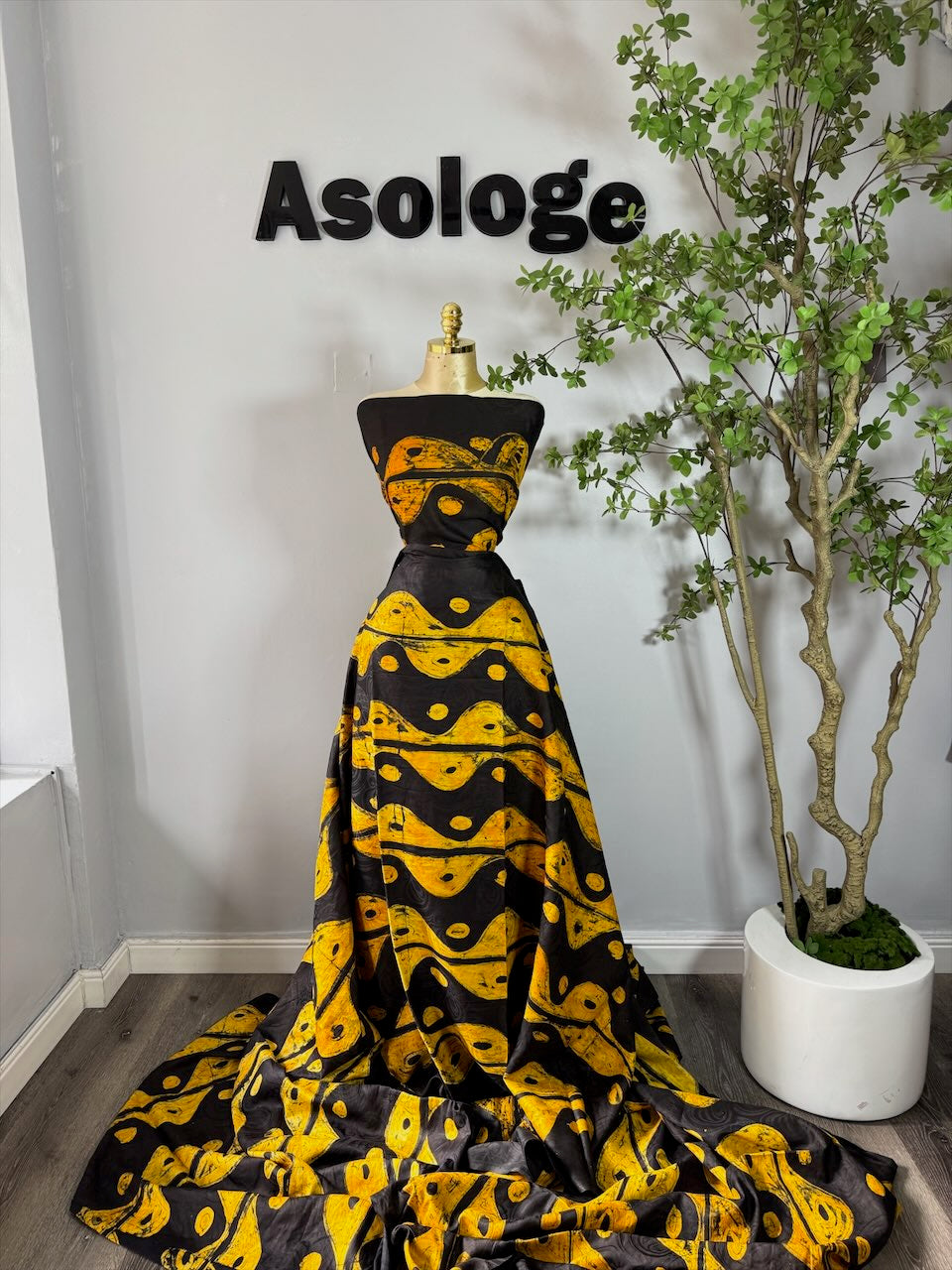Yellow Waves Brocade