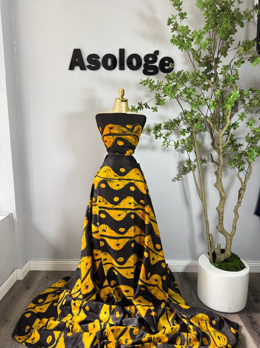 Yellow Waves Brocade