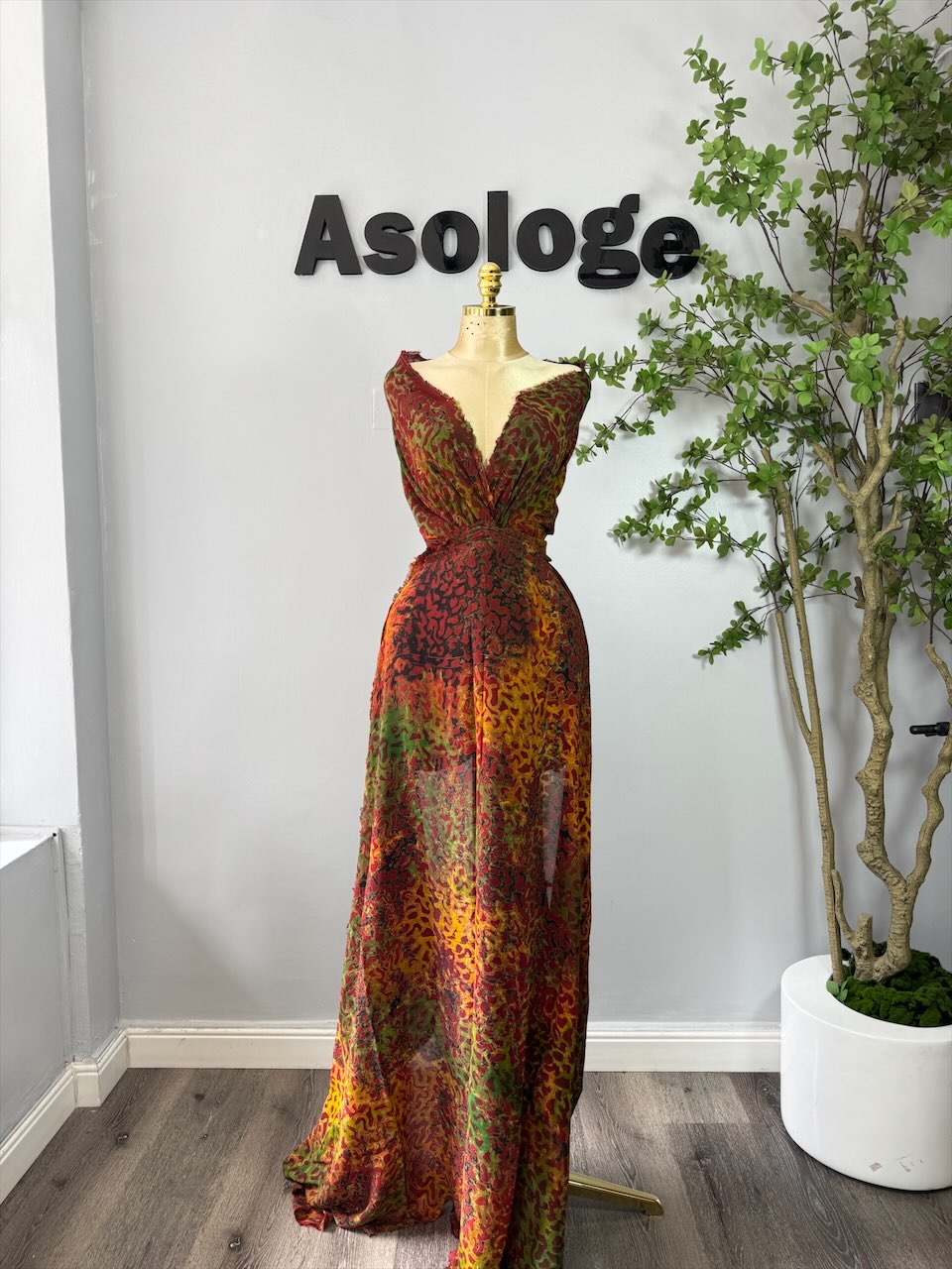 Adire Chiffon Leopard Design