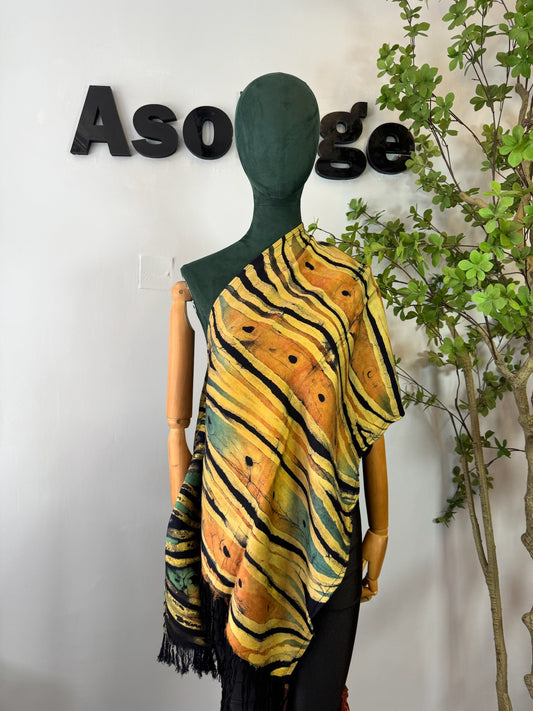Beige Adire scarf