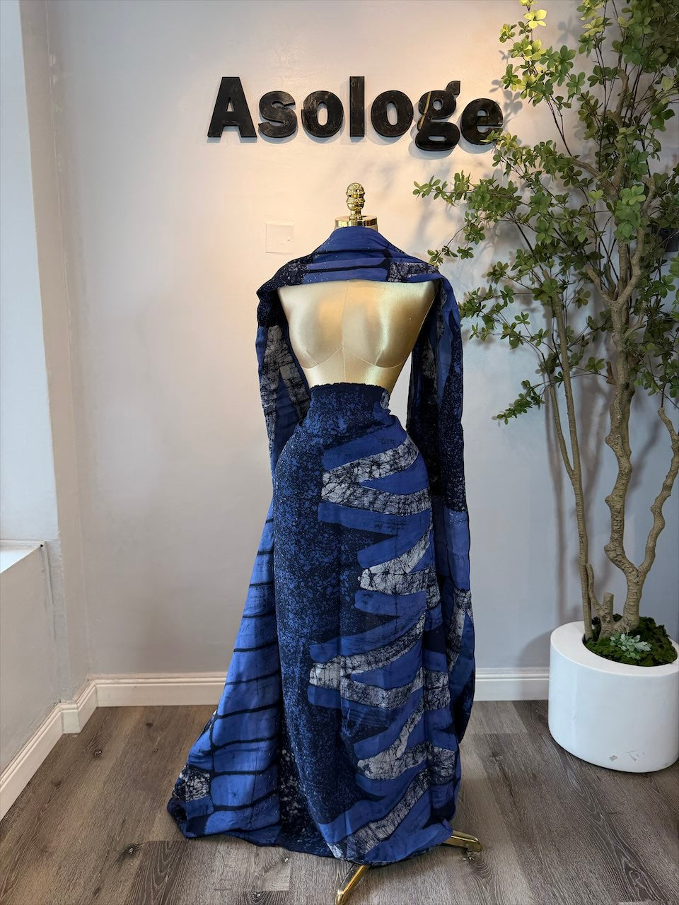 Blue Side Blocks Chiffon