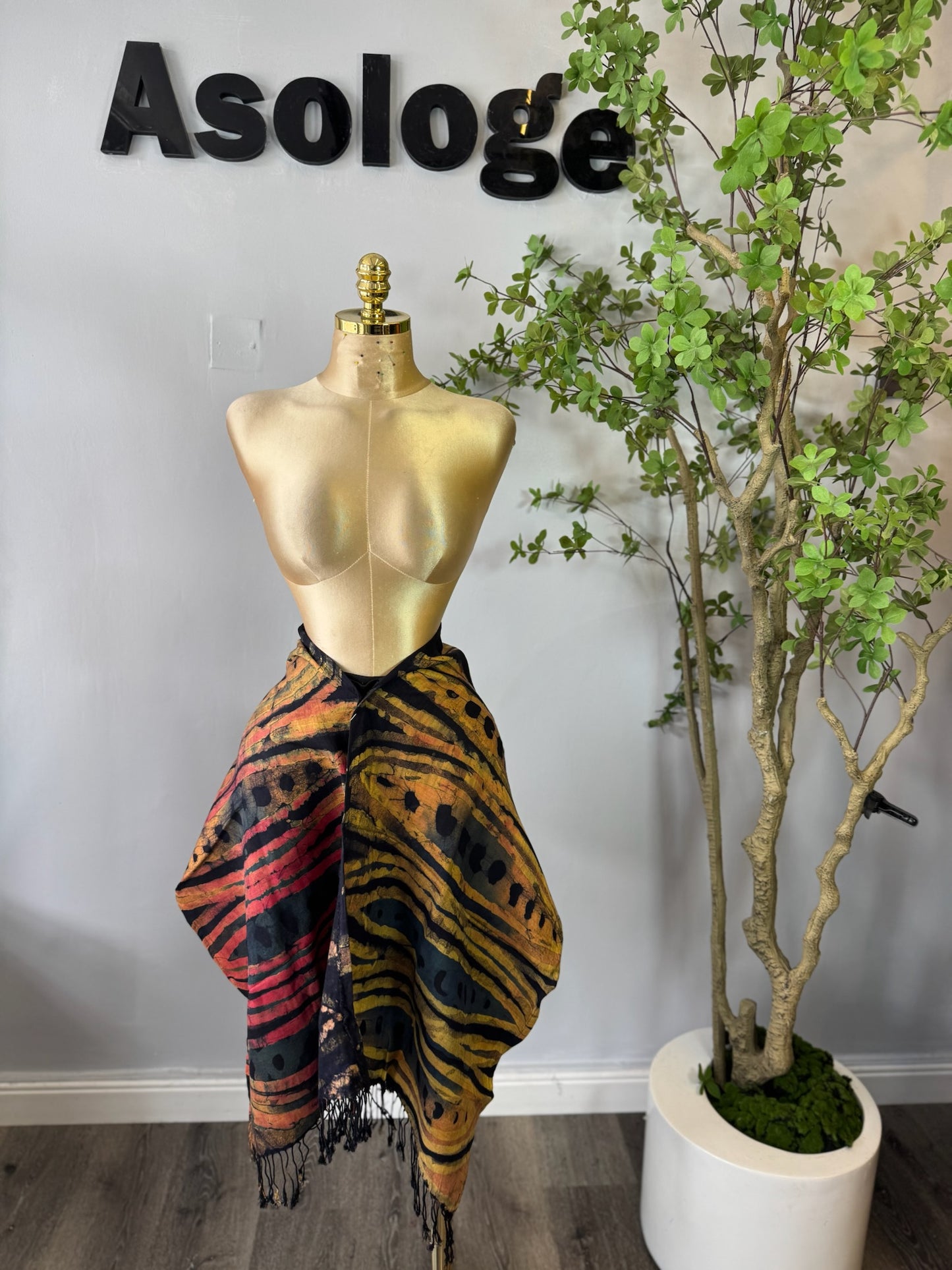 Beige Adire scarf