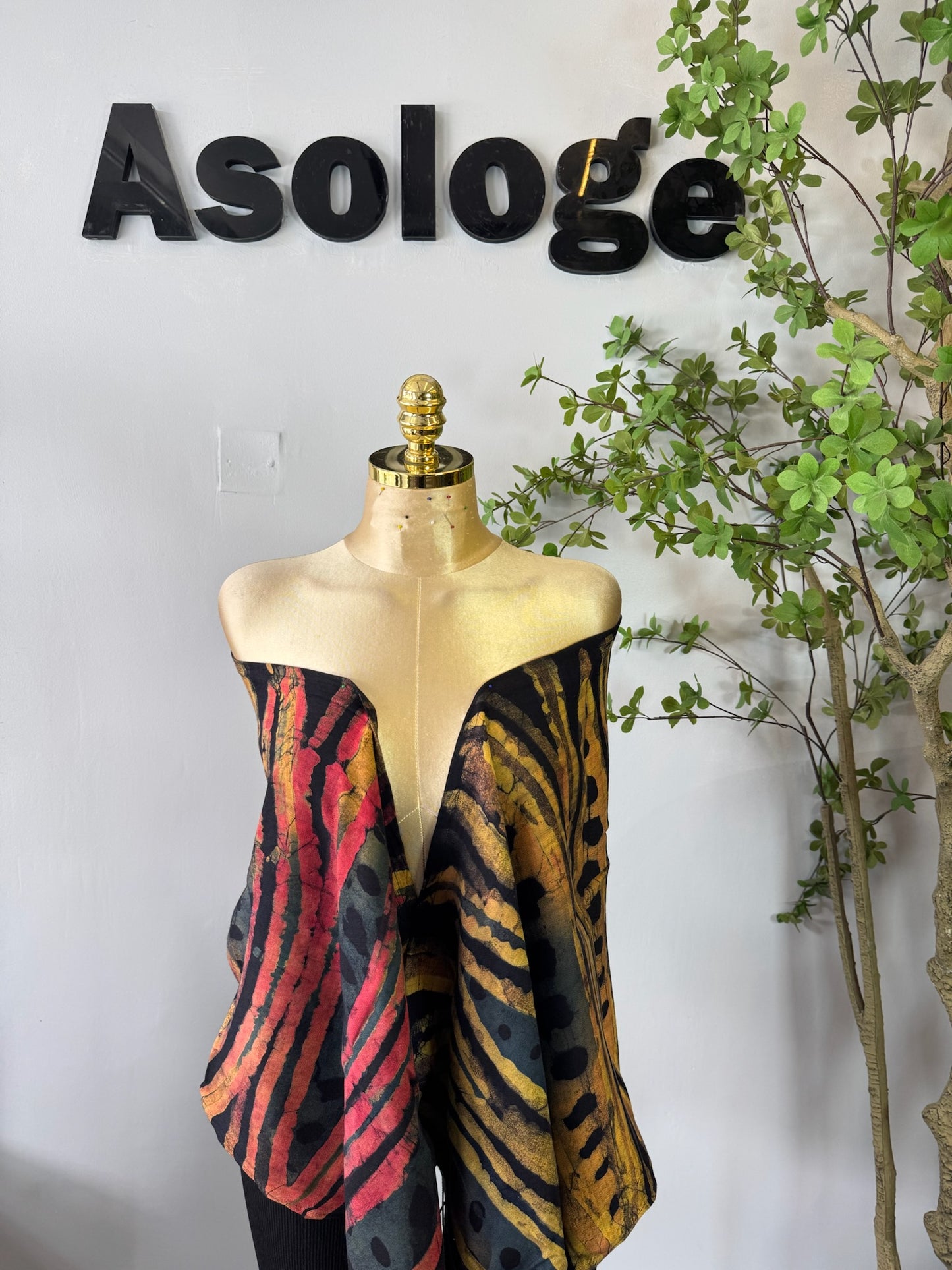 Beige Adire scarf
