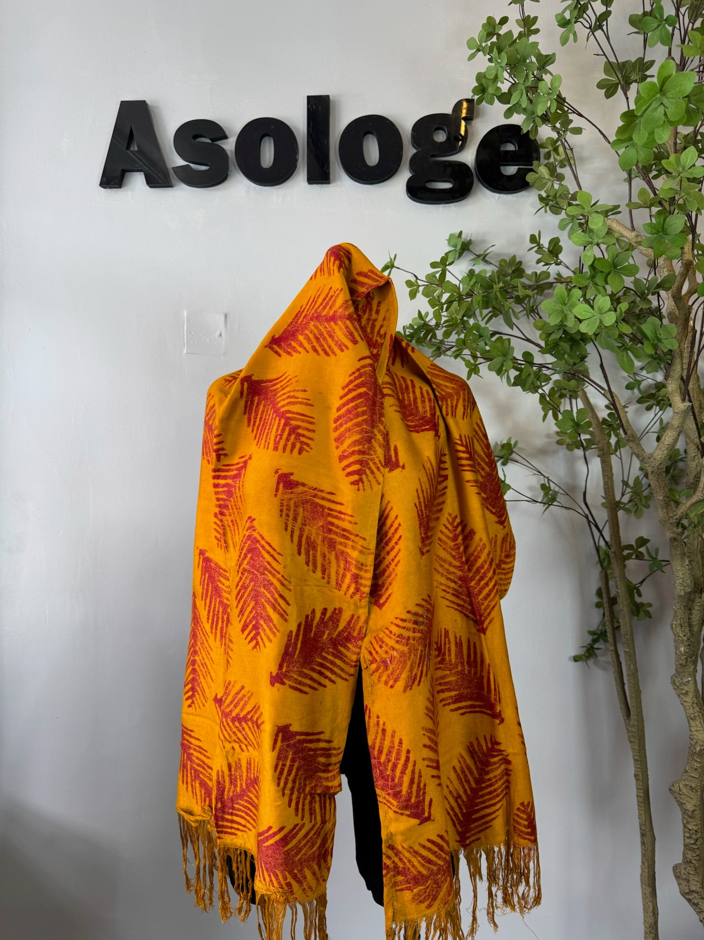 Yellow Leaf Handmade Scarf