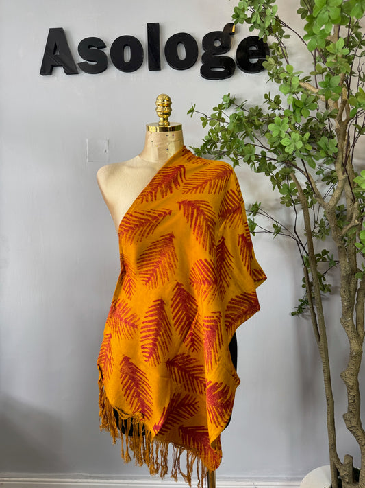 Yellow Leaf Handmade Scarf