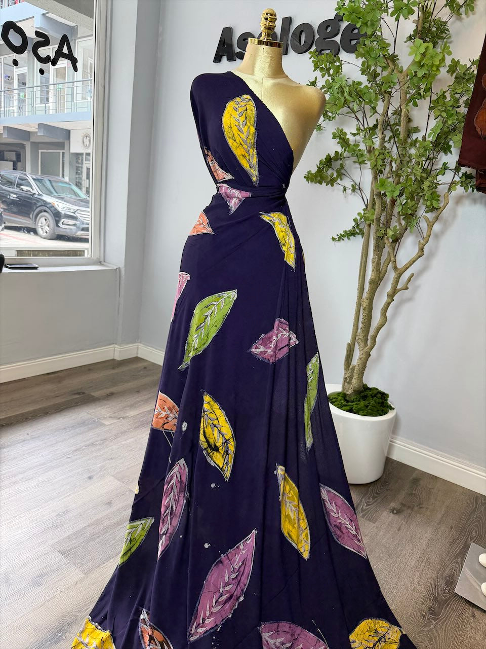 Royal Purple Leaf Adire