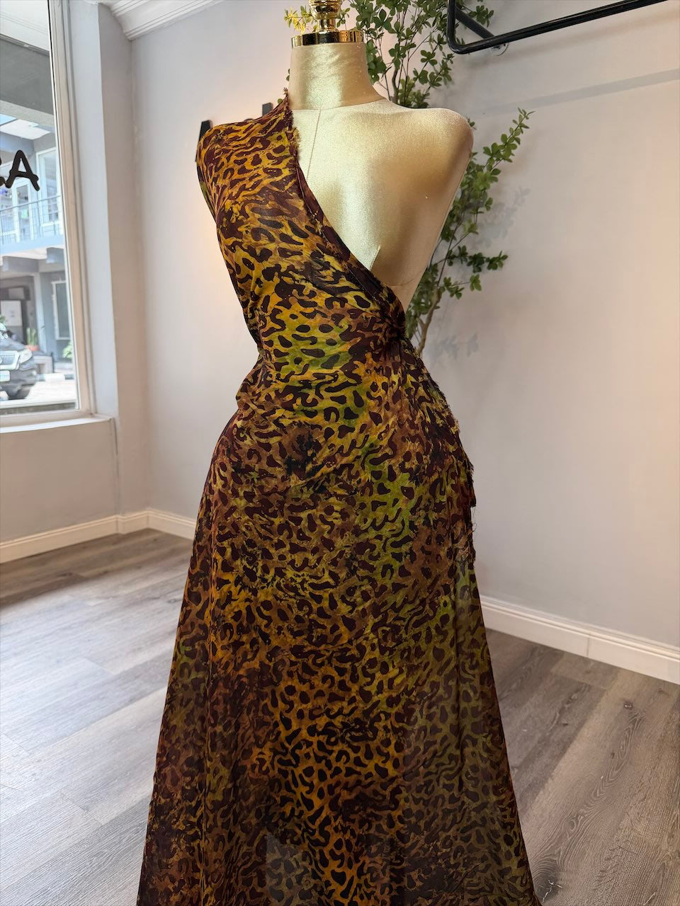 Adire Chiffon Leopard Design