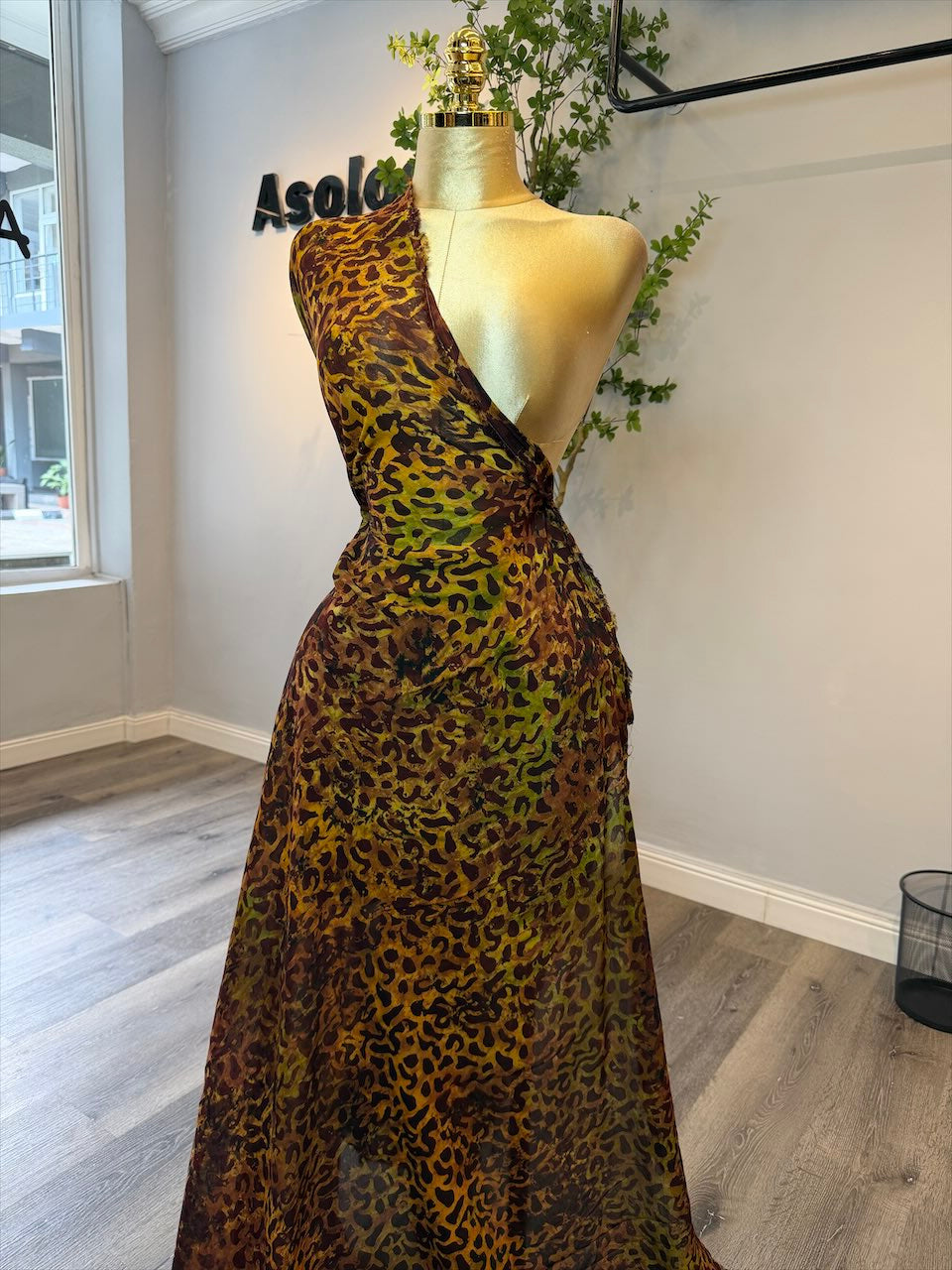 Adire Chiffon Leopard Design
