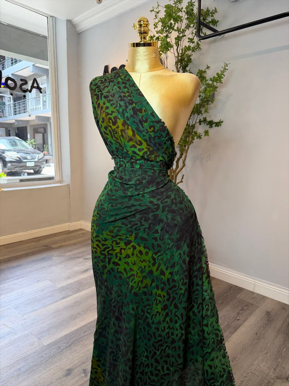 Adire Chiffon Leopard Design