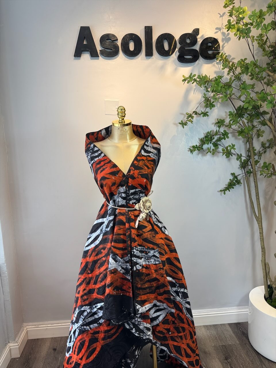Orange Adire Brocade Br 11